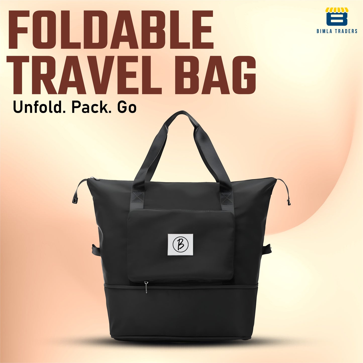 BTfash Waterproof Foldable Travel Bag for Women | 41 Liters Capacity | Shoulder Bags | Hand Bag for Ladies Personal Items Expandable Travel Bag, Carry Weekender Luggage for Travelling