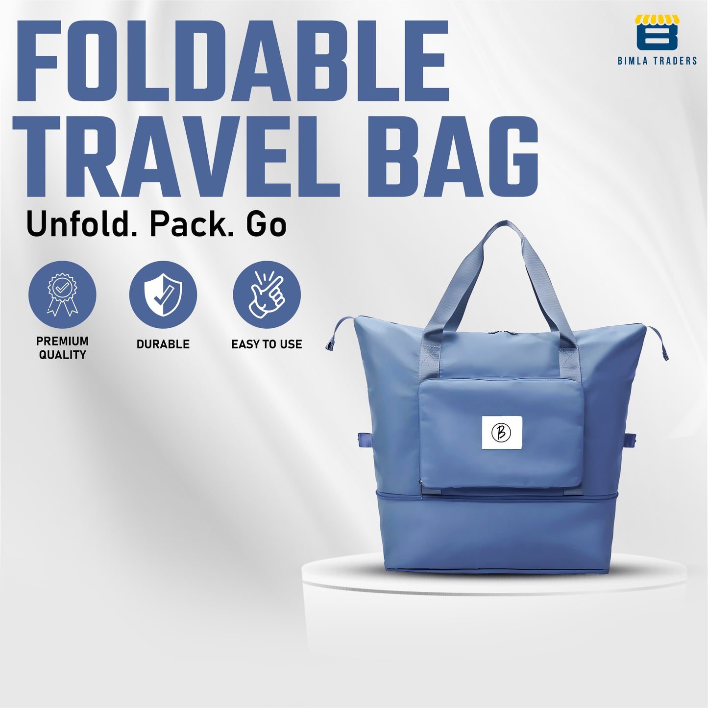 BTfash Waterproof Foldable Travel Bag for Women | 41 Liters Capacity | Shoulder Bags | Hand Bag for Ladies Personal Items Expandable Travel Bag, Carry Weekender Luggage for Travelling