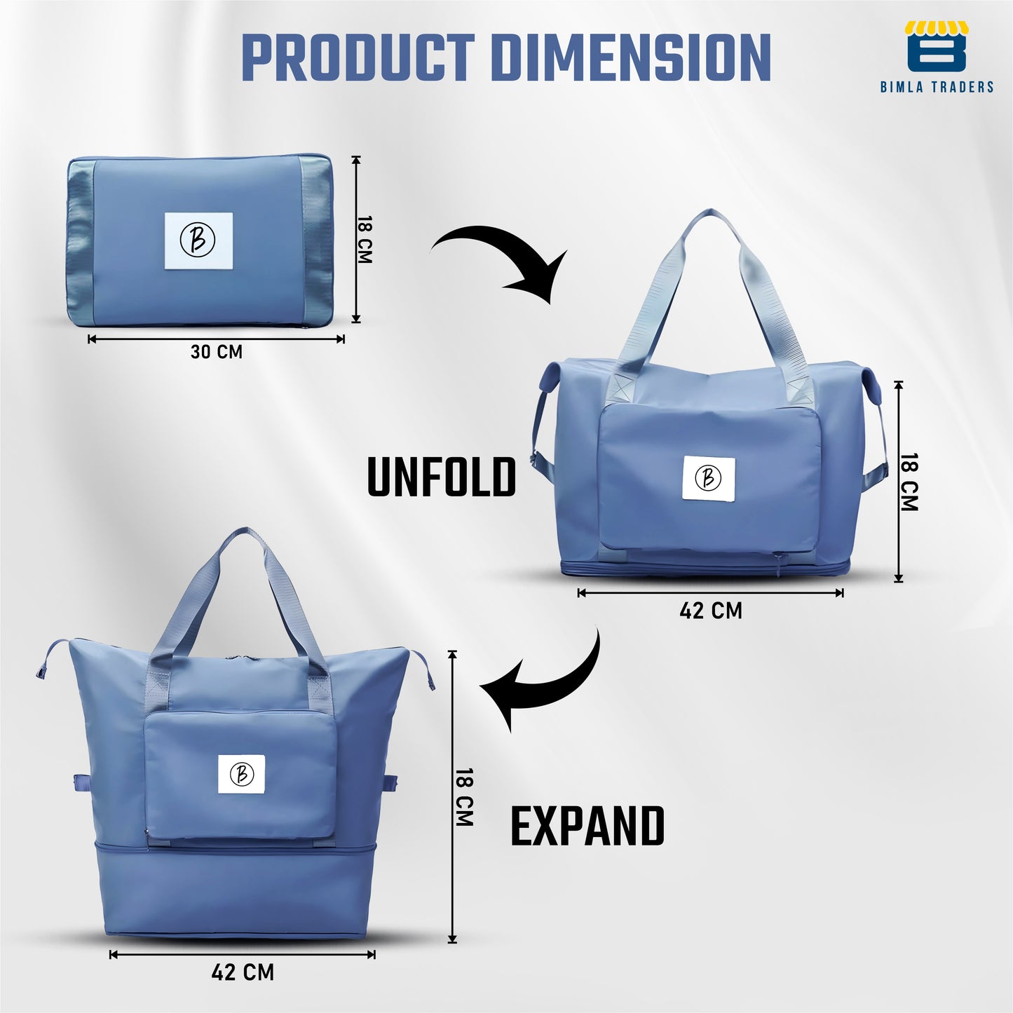 BTfash Waterproof Foldable Travel Bag for Women | 41 Liters Capacity | Shoulder Bags | Hand Bag for Ladies Personal Items Expandable Travel Bag, Carry Weekender Luggage for Travelling