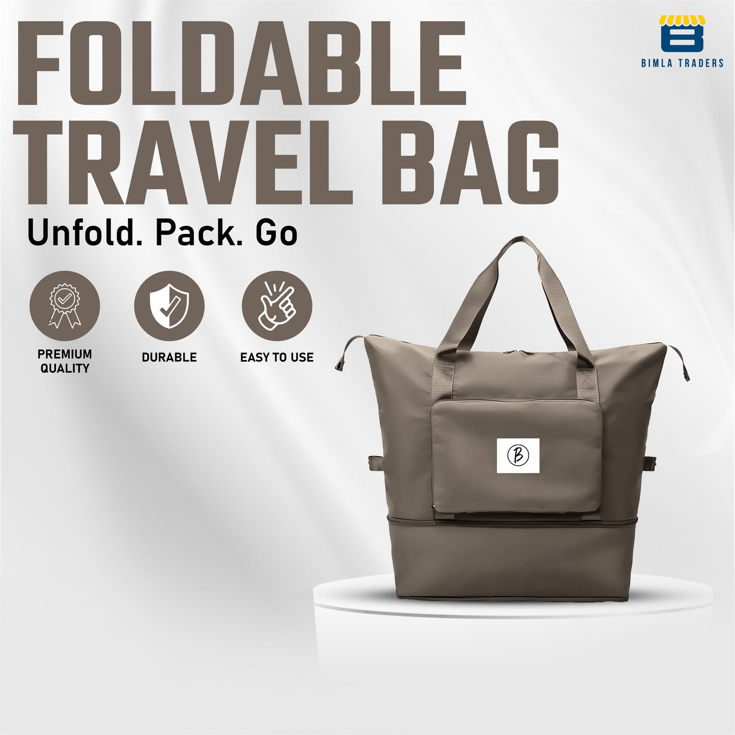 BTfash Waterproof Foldable Travel Bag for Women | 41 Liters Capacity | Shoulder Bags | Hand Bag for Ladies Personal Items Expandable Travel Bag, Carry Weekender Luggage for Travelling
