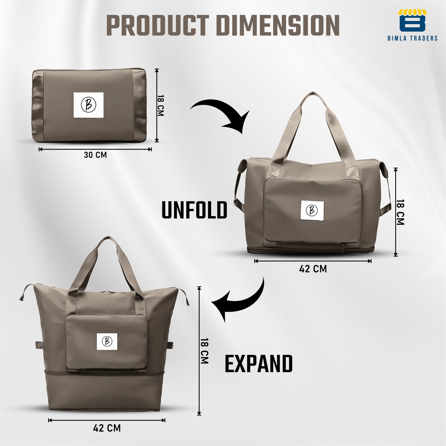 BTfash Waterproof Foldable Travel Bag for Women | 41 Liters Capacity | Shoulder Bags | Hand Bag for Ladies Personal Items Expandable Travel Bag, Carry Weekender Luggage for Travelling