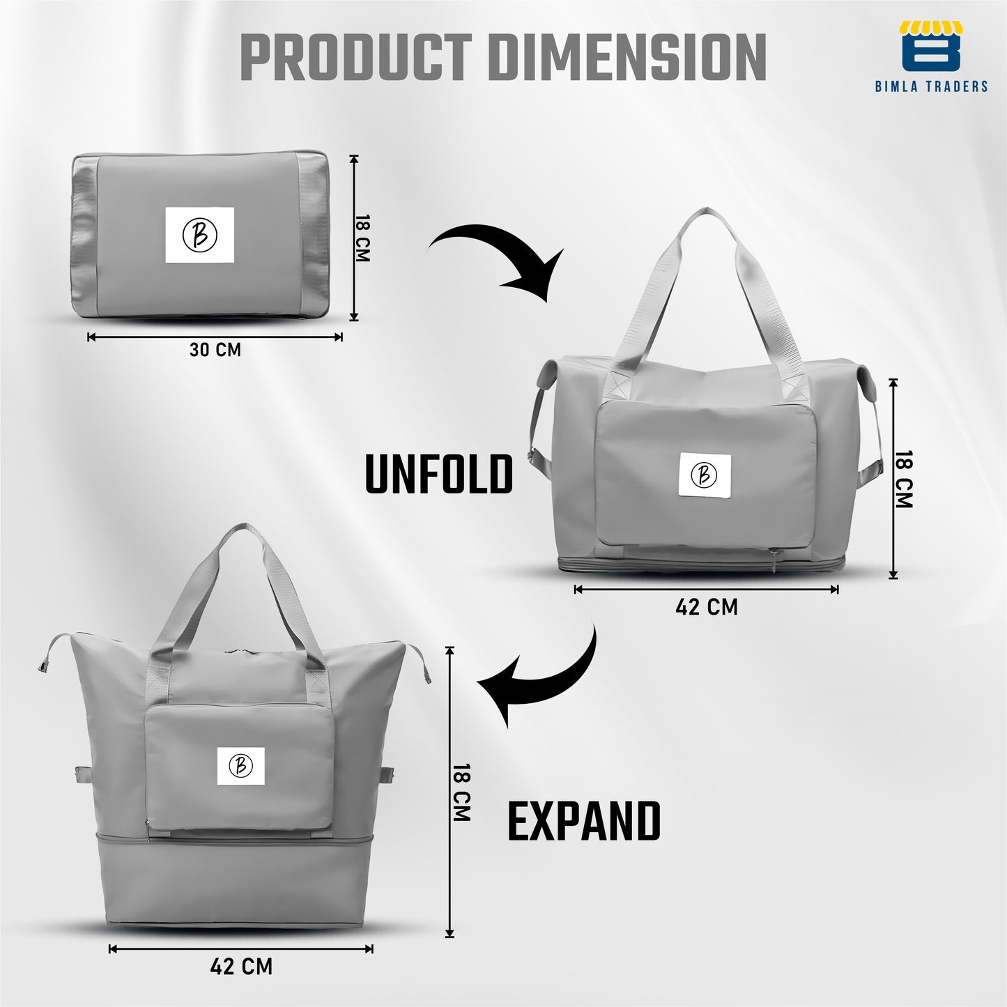 BTfash Waterproof Foldable Travel Bag for Women | 41 Liters Capacity | Shoulder Bags | Hand Bag for Ladies Personal Items Expandable Travel Bag, Carry Weekender Luggage for Travelling