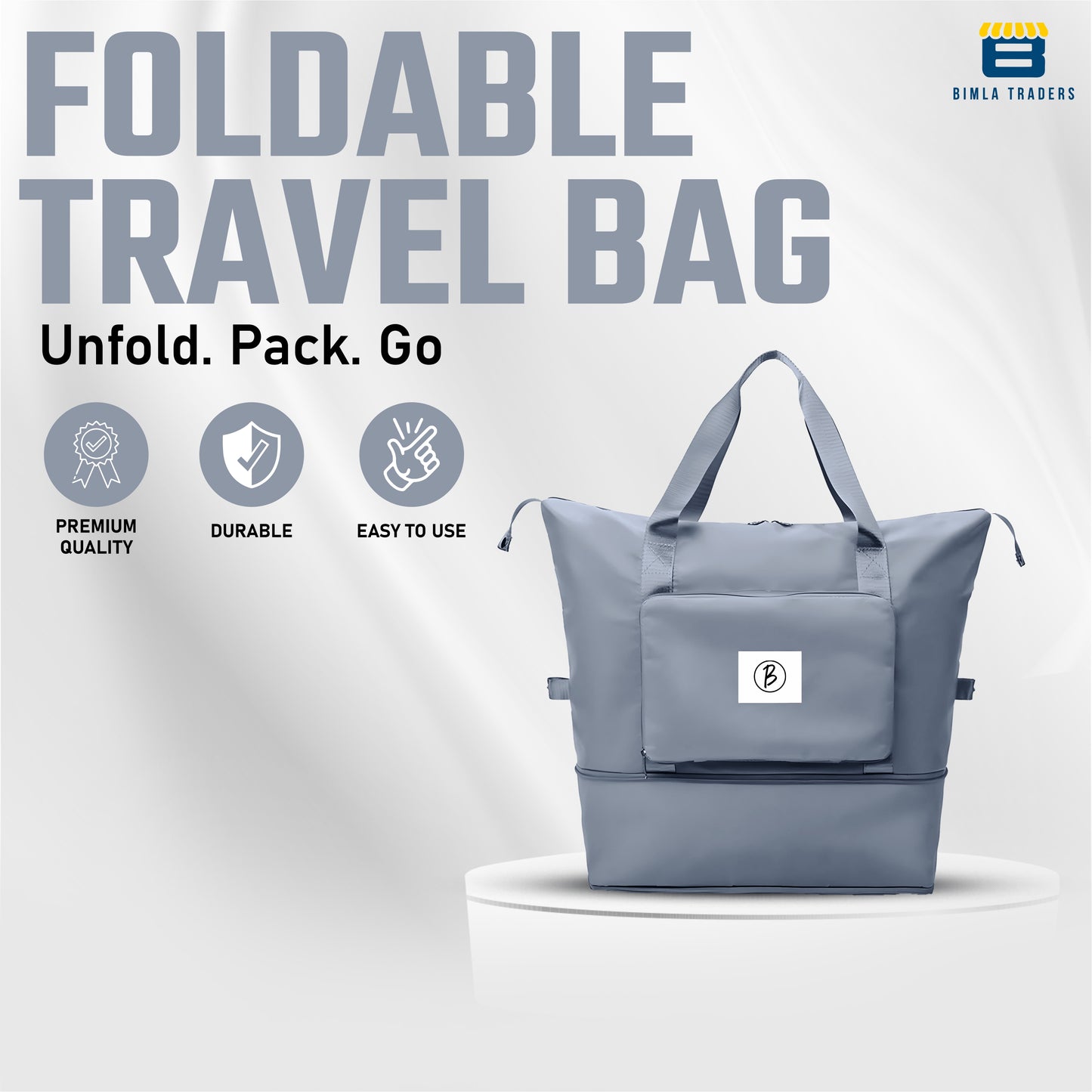 BTfash Waterproof Foldable Travel Bag for Women | 41 Liters Capacity | Shoulder Bags | Hand Bag for Ladies Personal Items Expandable Travel Bag, Carry Weekender Luggage for Travelling