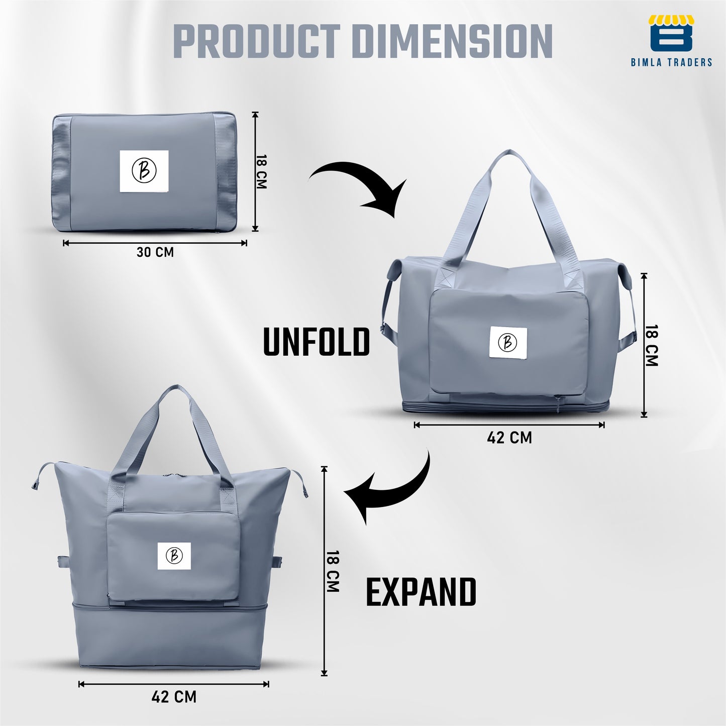 BTfash Waterproof Foldable Travel Bag for Women | 41 Liters Capacity | Shoulder Bags | Hand Bag for Ladies Personal Items Expandable Travel Bag, Carry Weekender Luggage for Travelling