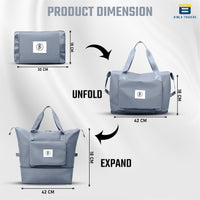 BTfash Waterproof Foldable Travel Bag for Women | 41 Liters Capacity | Shoulder Bags | Hand Bag for Ladies Personal Items Expandable Travel Bag, Carry Weekender Luggage for Travelling