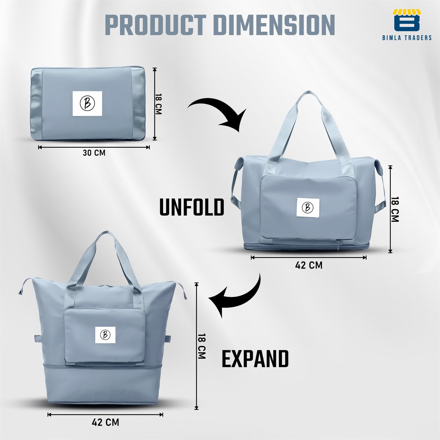 BTfash Waterproof Foldable Travel Bag for Women | 41 Liters Capacity | Shoulder Bags | Hand Bag for Ladies Personal Items Expandable Travel Bag, Carry Weekender Luggage for Travelling