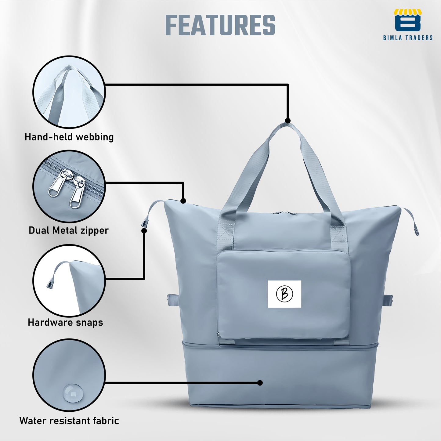 BTfash Waterproof Foldable Travel Bag for Women | 41 Liters Capacity | Shoulder Bags | Hand Bag for Ladies Personal Items Expandable Travel Bag, Carry Weekender Luggage for Travelling