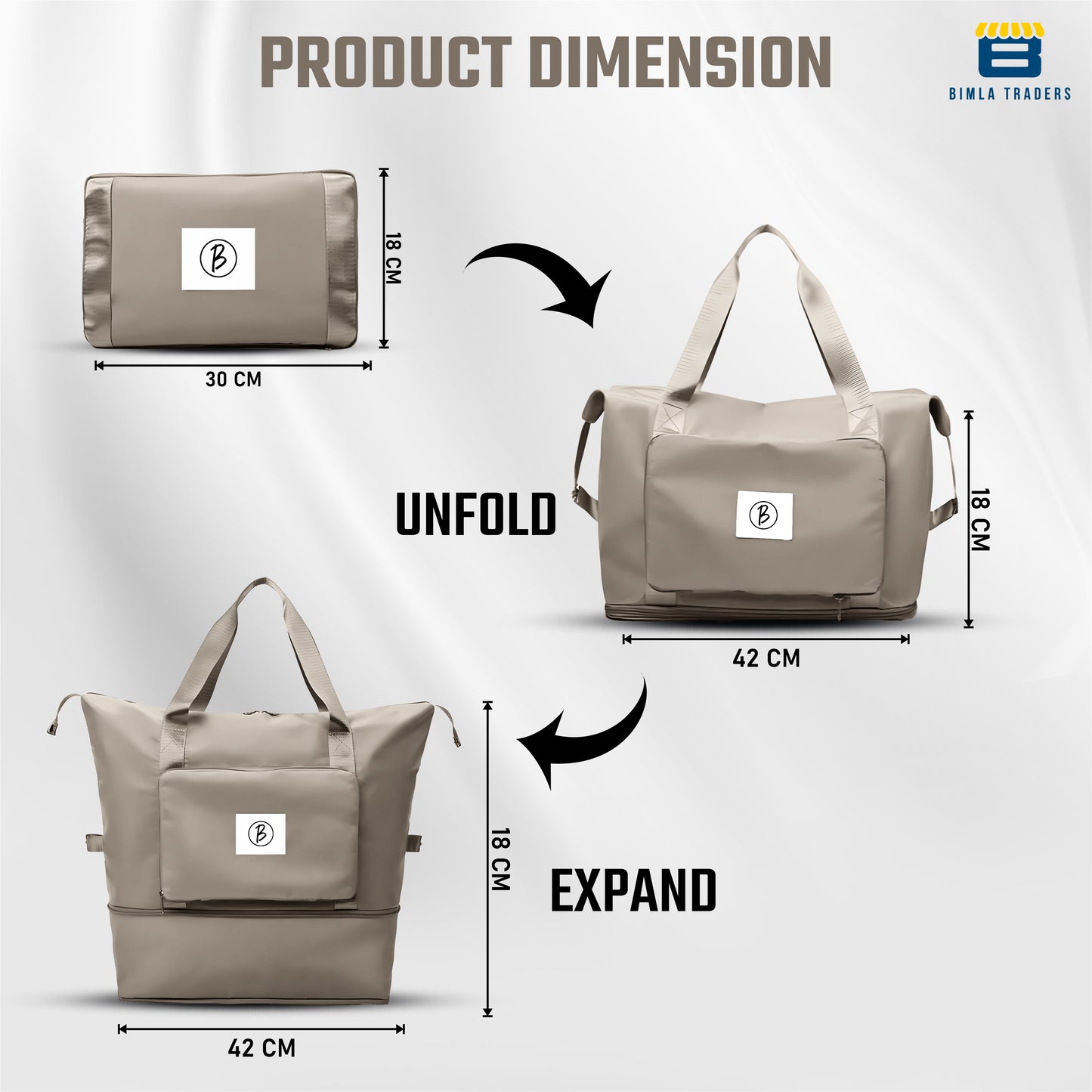 BTfash Waterproof Foldable Travel Bag for Women | 41 Liters Capacity | Shoulder Bags | Hand Bag for Ladies Personal Items Expandable Travel Bag, Carry Weekender Luggage for Travelling