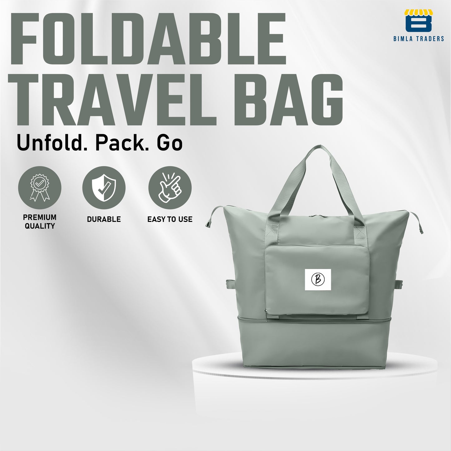 BTfash Waterproof Foldable Travel Bag for Women | 41 Liters Capacity | Shoulder Bags | Hand Bag for Ladies Personal Items Expandable Travel Bag, Carry Weekender Luggage for Travelling