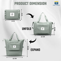 BTfash Waterproof Foldable Travel Bag for Women | 41 Liters Capacity | Shoulder Bags | Hand Bag for Ladies Personal Items Expandable Travel Bag, Carry Weekender Luggage for Travelling