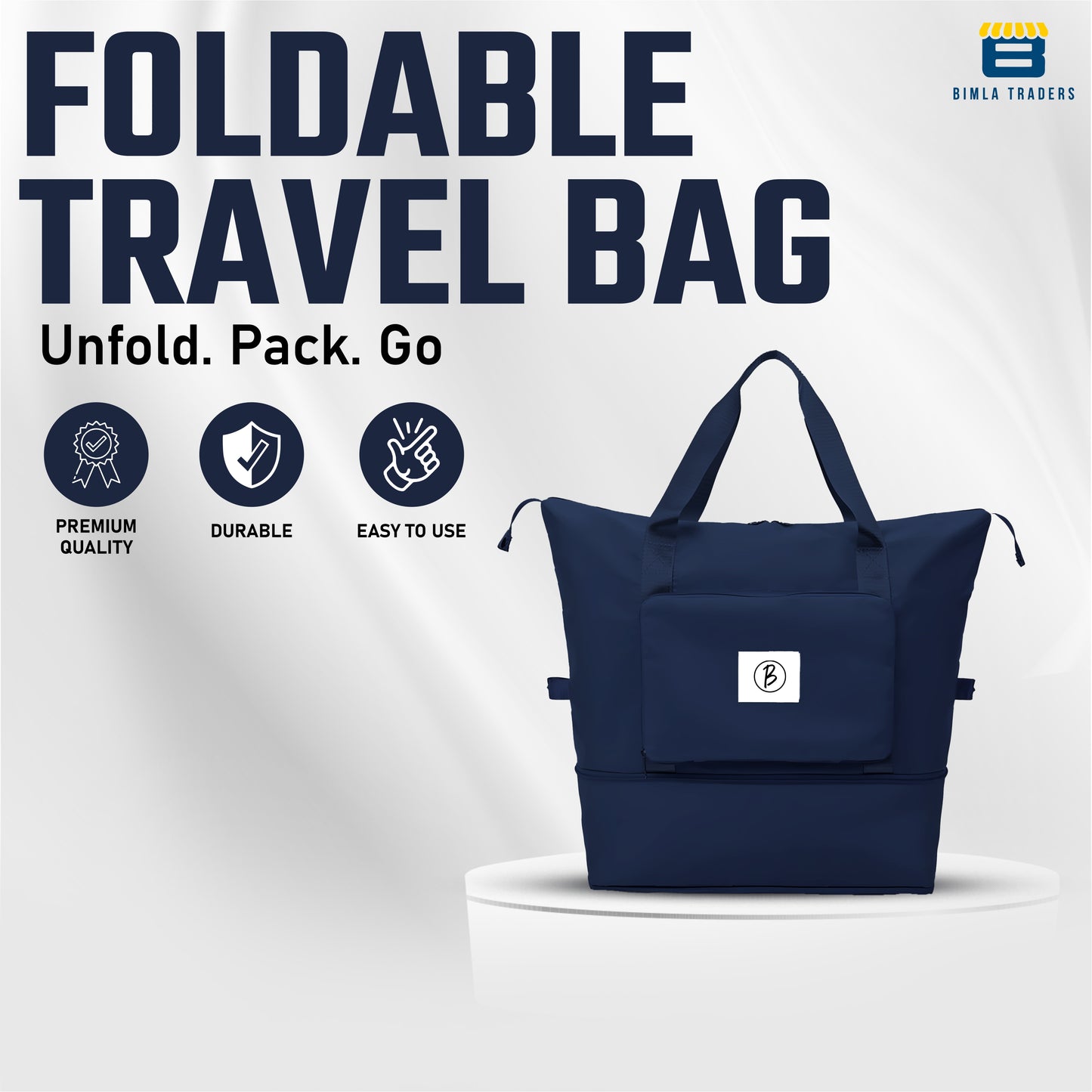 BTfash Waterproof Foldable Travel Bag for Women | 41 Liters Capacity | Shoulder Bags | Hand Bag for Ladies Personal Items Expandable Travel Bag, Carry Weekender Luggage for Travelling