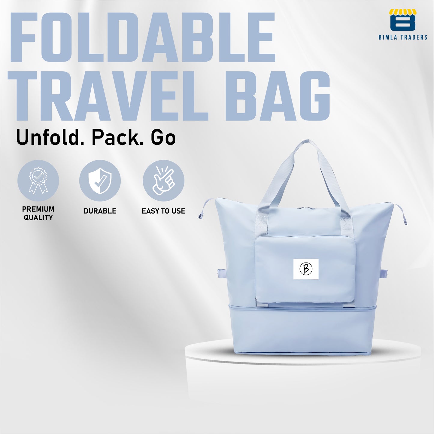 BTfash Waterproof Foldable Travel Bag for Women | 41 Liters Capacity | Shoulder Bags | Hand Bag for Ladies Personal Items Expandable Travel Bag, Carry Weekender Luggage for Travelling