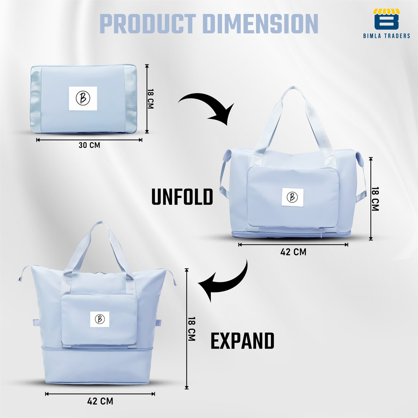 BTfash Waterproof Foldable Travel Bag for Women | 41 Liters Capacity | Shoulder Bags | Hand Bag for Ladies Personal Items Expandable Travel Bag, Carry Weekender Luggage for Travelling