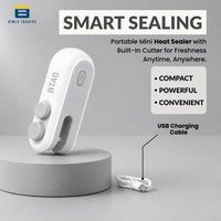 Bimla Traders USB Rechargeable Mini Bag Sealer – Portable Heat Sealer for Plastic & Snack Bags with Safety Lock, Compact & Lightweight – Ideal for Kitchen Storage, Travel & Home Use. Pack of 1