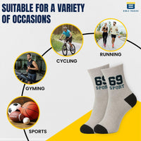 Bimla Traders Sports Ankle Socks for Unisex – Breathable, Sweat-Absorbent, Cushioned Athletic Socks for Running, Gym, Cycling.(PO12_ASSTRD)