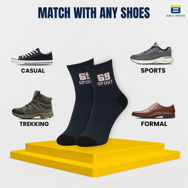 Bimla Traders Sports Ankle Socks for Unisex – Breathable, Sweat-Absorbent, Cushioned Athletic Socks for Running, Gym, Cycling.(PO12_ASSTRD)