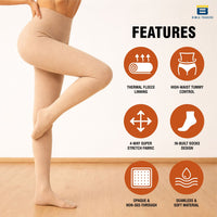 Bimla Traders Women Winter Fur Leggings | Light Winter Thermal Leggings for 18-28°C | Soft Fleece-Lined Stretch Winter Wear Bottoms