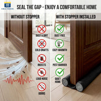 Bimla Traders PVC Door Draft Stopper for Home | Under Door Noise Dust Guard | Cold/Heat Insulation Strip | Gap Sealer for Doors & Windows | Easy Installation.