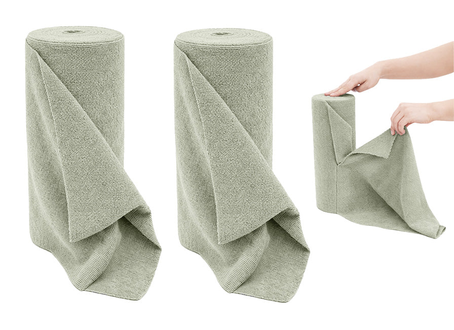 Btag Microfiber Tear-Away Reusable, Washable, 25x25cm 20 Pieces Cleaning Towels Roll – Premium, Super Absorbent Cloths for Kitchen, Car & Home