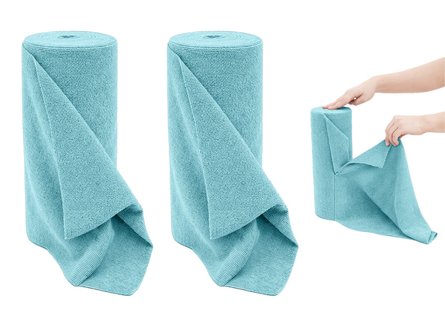 Btag Microfiber Tear-Away Reusable, Washable, 25x25cm 20 Pieces Cleaning Towels Roll – Premium, Super Absorbent Cloths for Kitchen, Car & Home