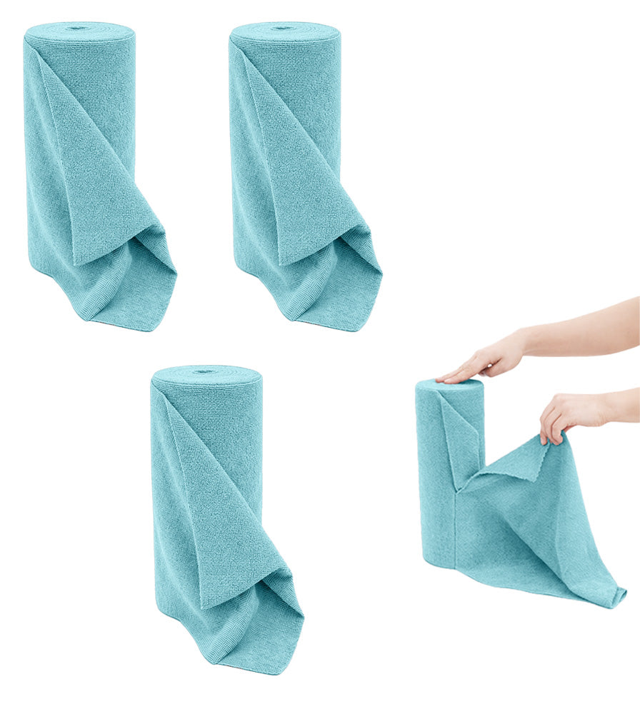Btag Microfiber Tear-Away Reusable, Washable, 25x25cm 20 Pieces Cleaning Towels Roll – Premium, Super Absorbent Cloths for Kitchen, Car & Home