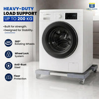 Bimla Traders Heavy-Duty Washing Machine & Refrigerator Stand with 360° Rotating Double Wheels and Wheel Lock System | Anti-Rust Steel Frame