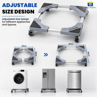 Bimla Traders Heavy-Duty Washing Machine & Refrigerator Stand with 360° Rotating Double Wheels and Wheel Lock System | Anti-Rust Steel Frame