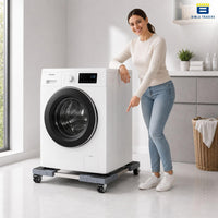 Bimla Traders Heavy-Duty Washing Machine & Refrigerator Stand with 360° Rotating Double Wheels and Wheel Lock System | Anti-Rust Steel Frame