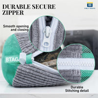 Bimla Traders Reusable Shoe Laundry Bag for Washing Machine & Dryer | Plush Zippered Washing Pouch for Sneakers, Baby Items & Delicates
