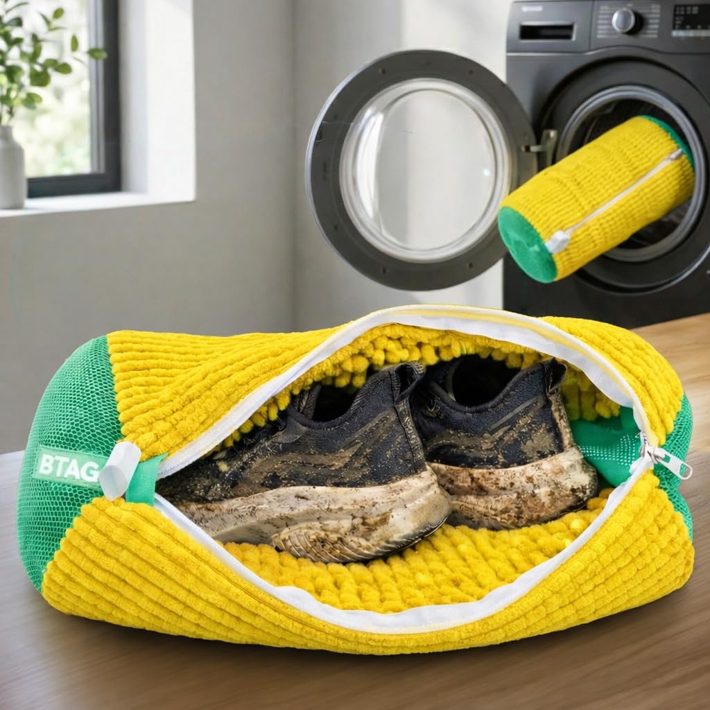 Bimla Traders Reusable Shoe Laundry Bag for Washing Machine & Dryer | Plush Zippered Washing Pouch for Sneakers, Baby Items & Delicates