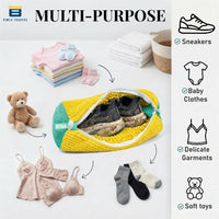 Bimla Traders Reusable Shoe Laundry Bag for Washing Machine & Dryer | Plush Zippered Washing Pouch for Sneakers, Baby Items & Delicates