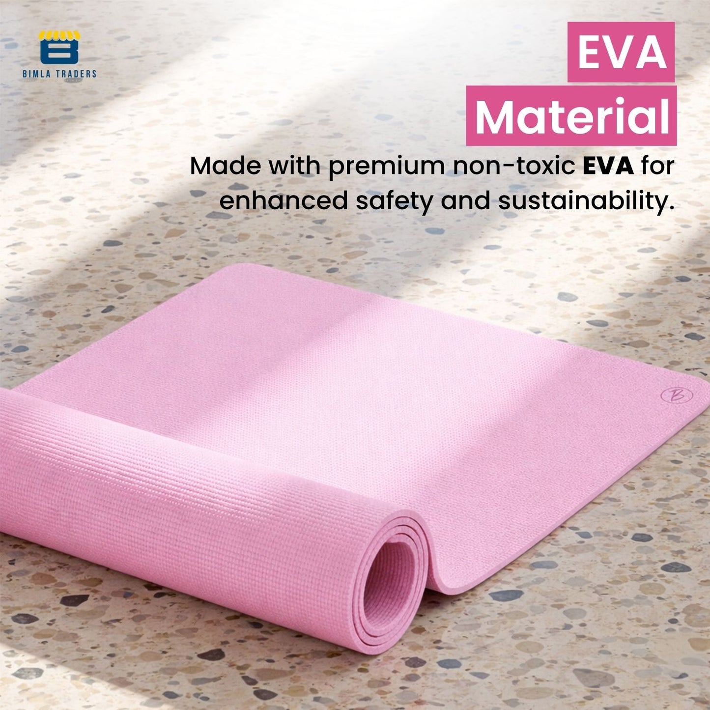 Bimla Traders Premium EVA Yoga Mat for Women & Men | Anti-Slip Exercise & Gym Mat for Home Workouts | Lightweight & Durable