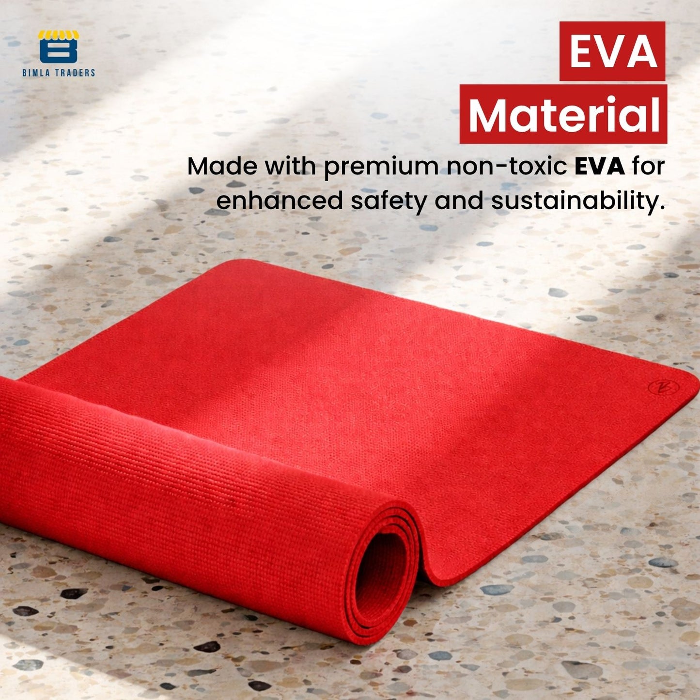 Bimla Traders Premium EVA Yoga Mat for Women & Men | Anti-Slip Exercise & Gym Mat for Home Workouts | Lightweight & Durable