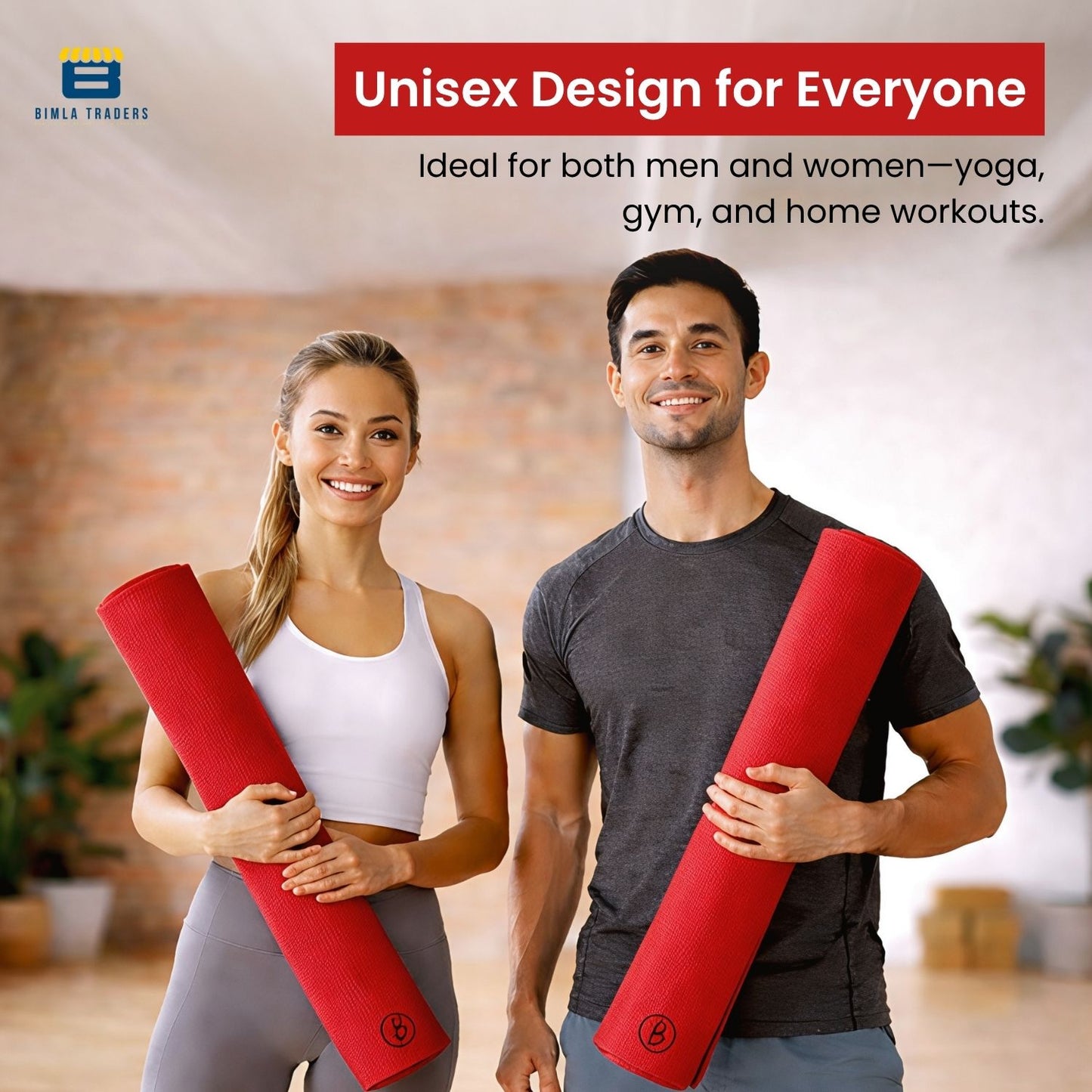 Bimla Traders Premium EVA Yoga Mat for Women & Men | Anti-Slip Exercise & Gym Mat for Home Workouts | Lightweight & Durable