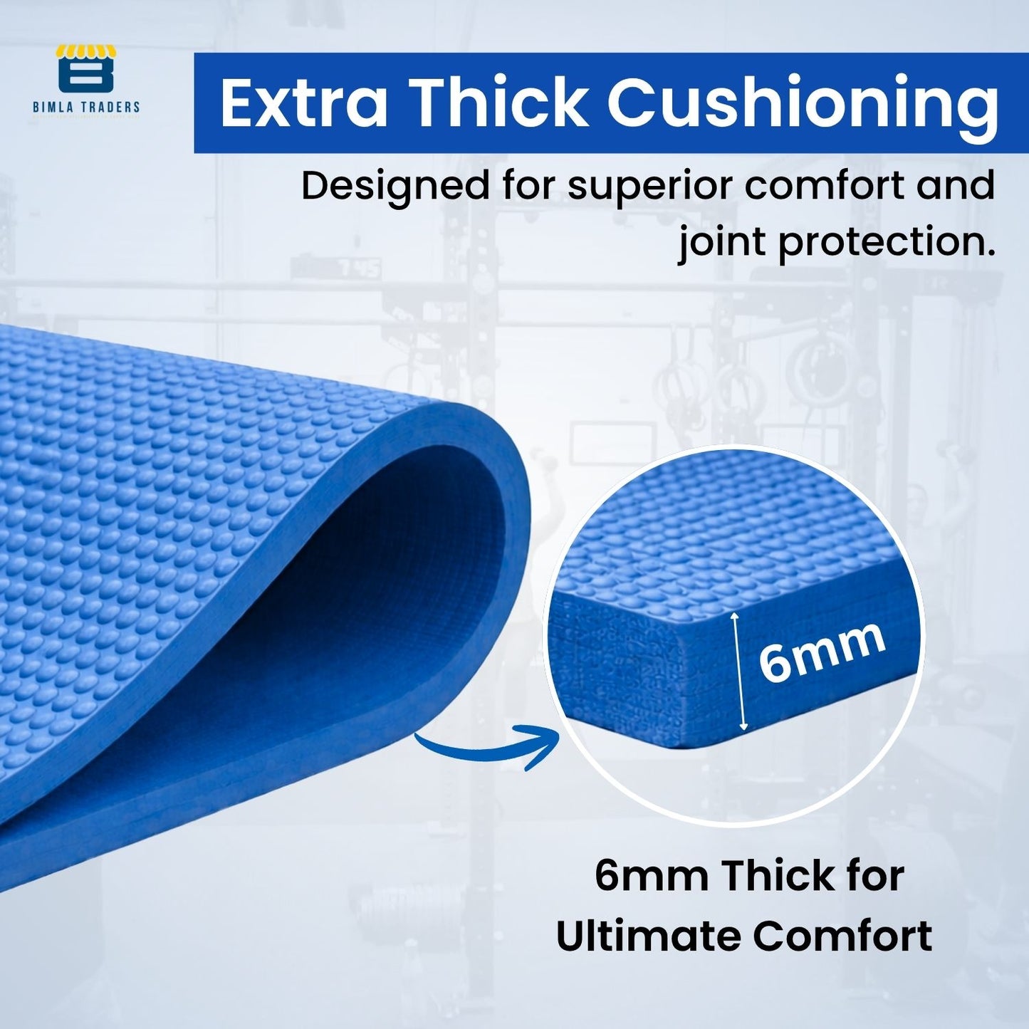 Bimla Traders Premium PVC Yoga Mat for Women & Men | Anti-Slip Exercise & Gym Mat for Home Workouts | Lightweight & Durable