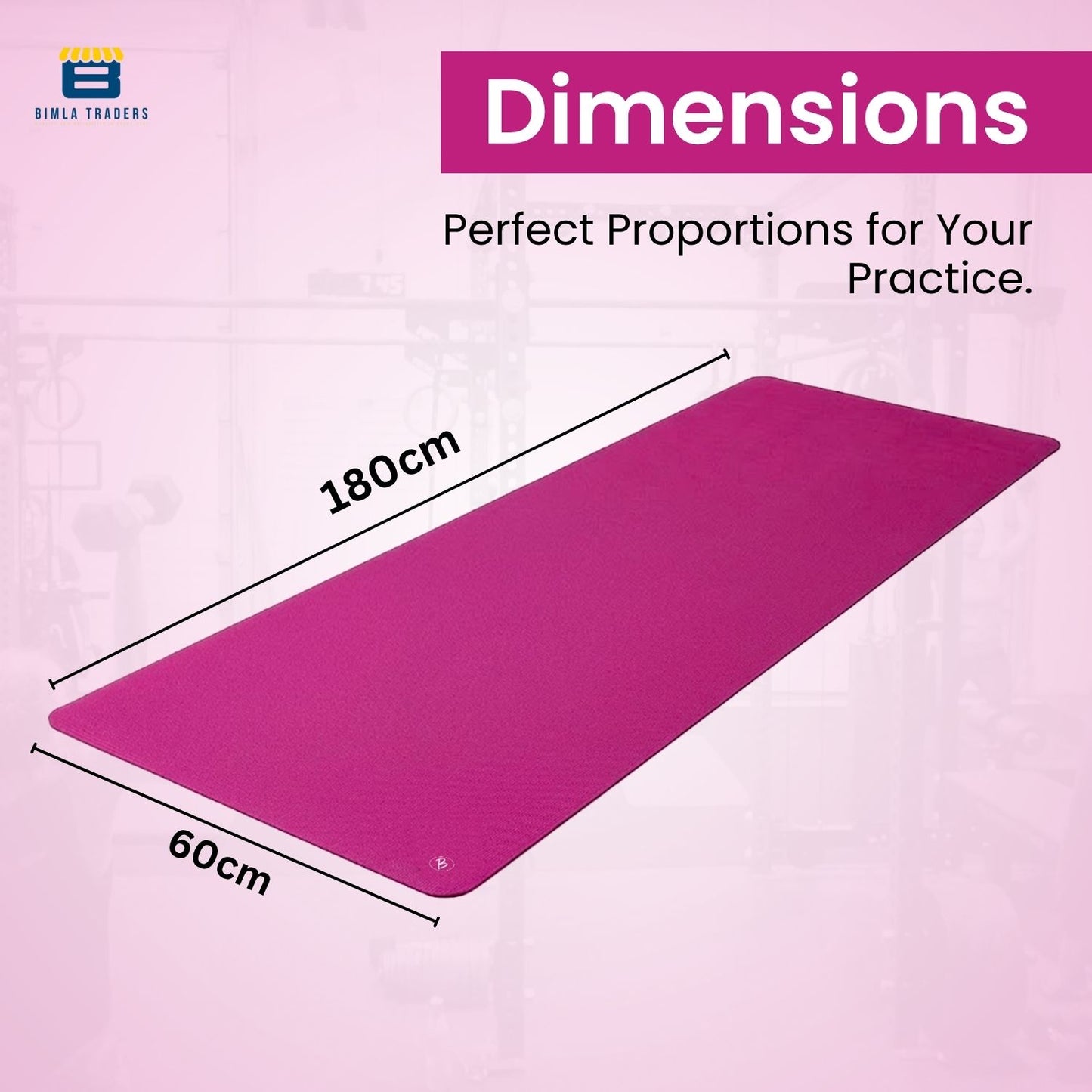 Bimla Traders Premium PVC Yoga Mat for Women & Men | Anti-Slip Exercise & Gym Mat for Home Workouts | Lightweight & Durable