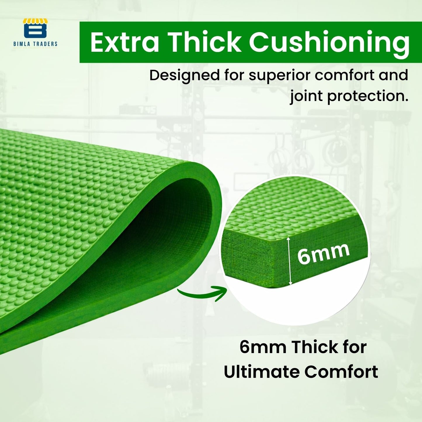 Bimla Traders Premium PVC Yoga Mat for Women & Men | Anti-Slip Exercise & Gym Mat for Home Workouts | Lightweight & Durable