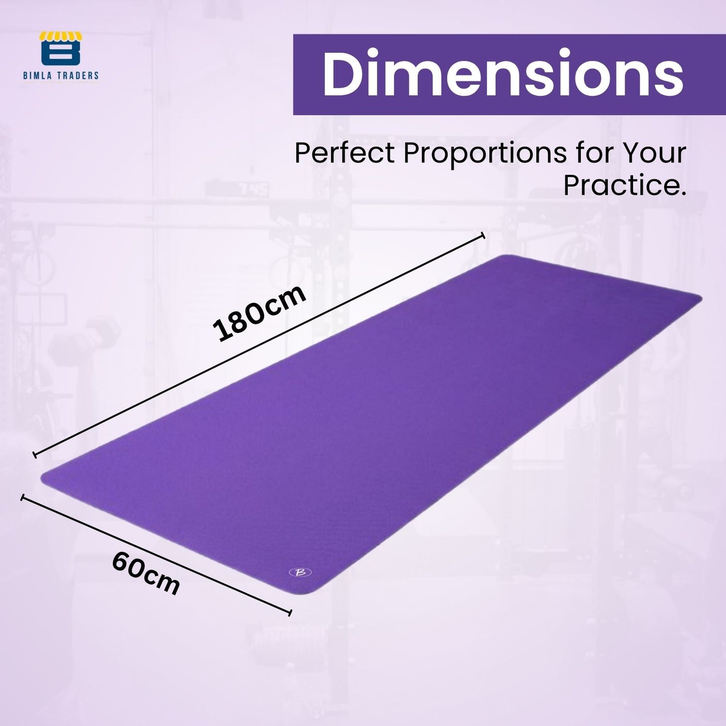 Bimla Traders Premium PVC Yoga Mat for Women & Men | Anti-Slip Exercise & Gym Mat for Home Workouts | Lightweight & Durable