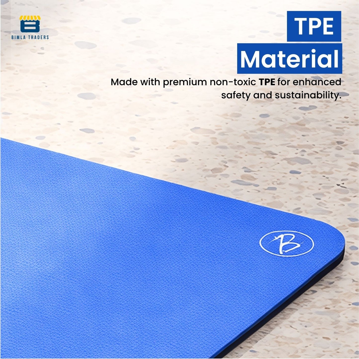 Bimla Traders Premium TPE Yoga Mat for Women & Men | Anti-Slip Exercise & Gym Mat for Home Workouts | Lightweight & Durable