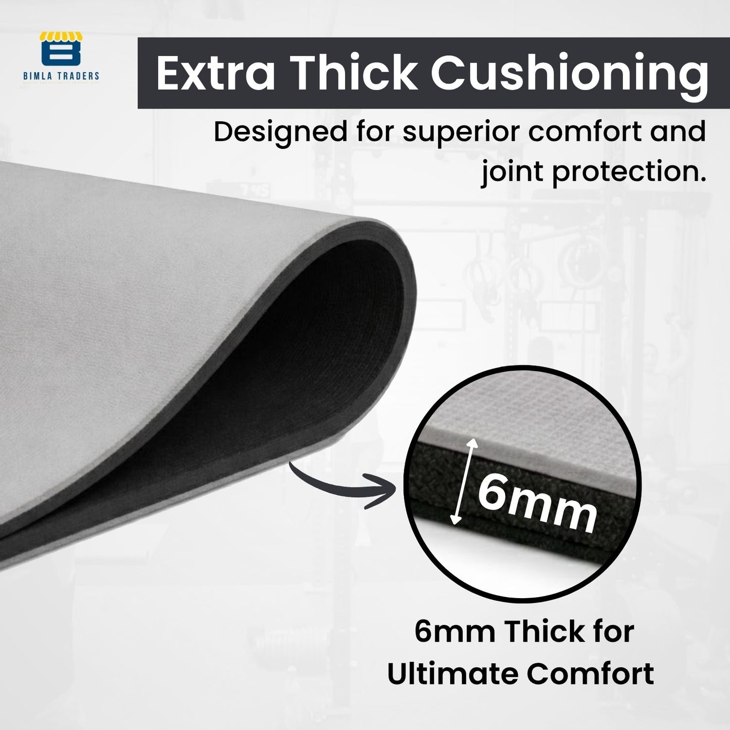 Bimla Traders Premium TPE Yoga Mat for Women & Men | Anti-Slip Exercise & Gym Mat for Home Workouts | Lightweight & Durable