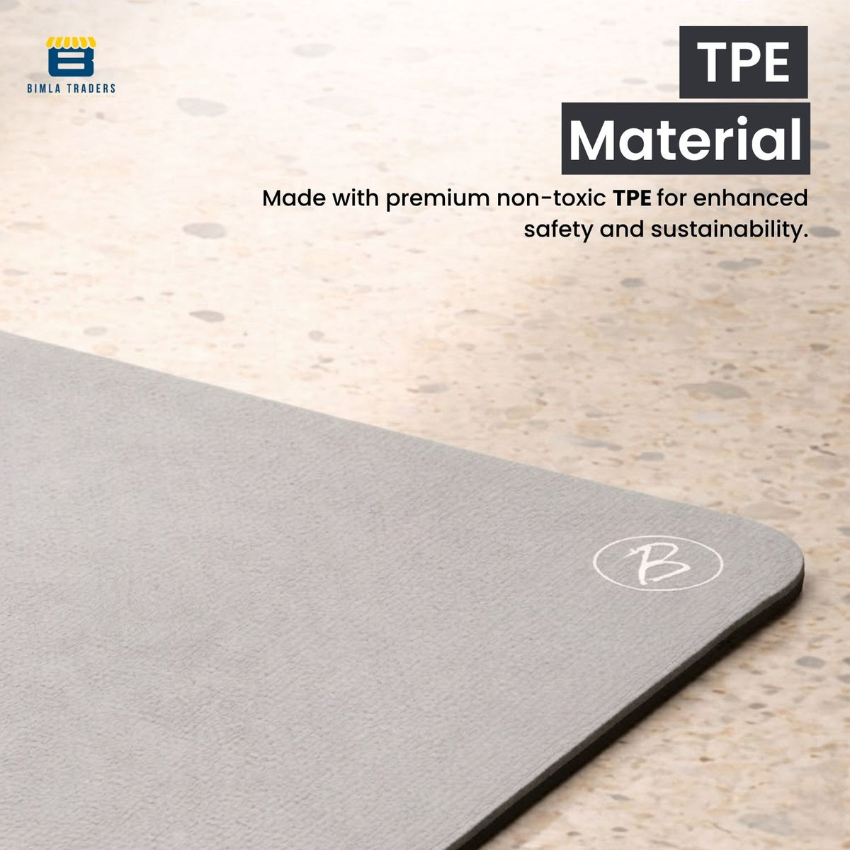 Bimla Traders Premium TPE Yoga Mat for Women & Men | Anti-Slip Exercise & Gym Mat for Home Workouts | Lightweight & Durable