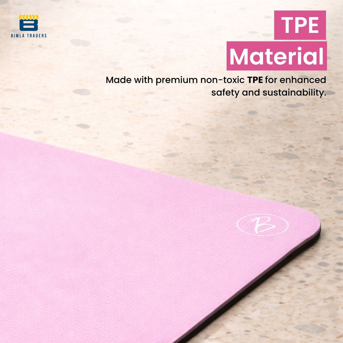 Bimla Traders Premium TPE Yoga Mat for Women & Men | Anti-Slip Exercise & Gym Mat for Home Workouts | Lightweight & Durable