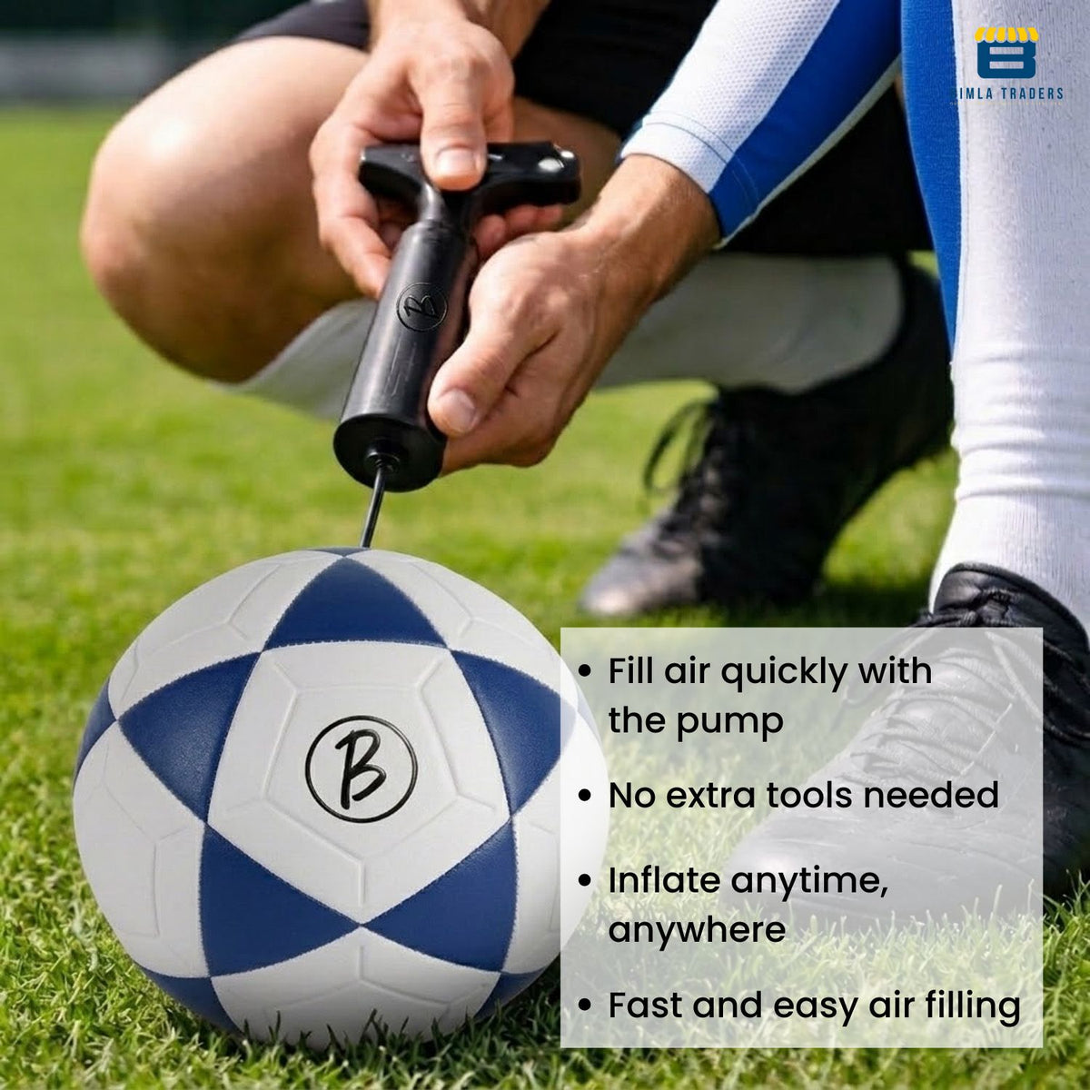 Bimla Traders Football | Rubber Moulded Training & Match Ball | All Age Groups | Outdoor Waterproof | for Ground, Grass & Turf