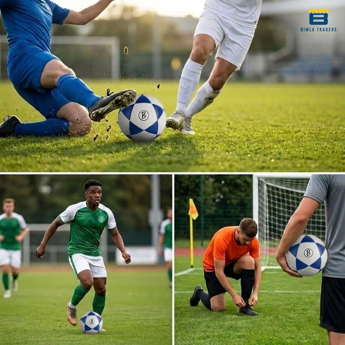 Bimla Traders Football | Rubber Moulded Training & Match Ball | All Age Groups | Outdoor Waterproof | for Ground, Grass & Turf