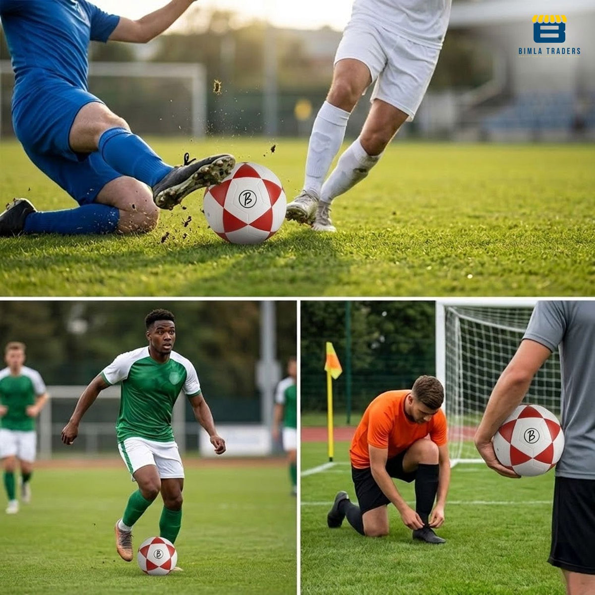 Bimla Traders Football | Rubber Moulded Training & Match Ball | All Age Groups | Outdoor Waterproof | for Ground, Grass & Turf