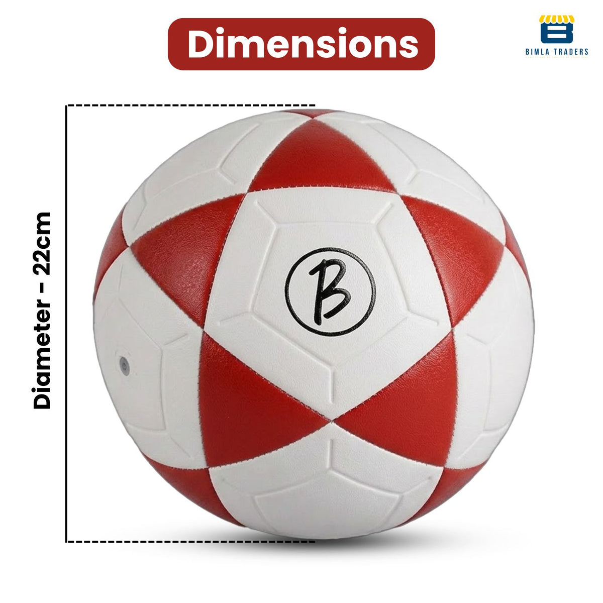 Bimla Traders Football | Rubber Moulded Training & Match Ball | All Age Groups | Outdoor Waterproof | for Ground, Grass & Turf