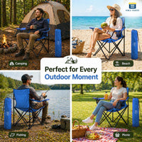 Bimla Traders Foldable Camping Chair with Armrest & Cup Holder, Portable Outdoor Chair with Carry Bag for Camping, Picnic, Fishing & Travel.