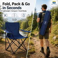 Bimla Traders Foldable Camping Chair with Armrest & Cup Holder, Portable Outdoor Chair with Carry Bag for Camping, Picnic, Fishing & Travel.