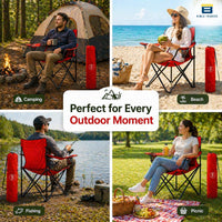 Bimla Traders Foldable Camping Chair with Armrest & Cup Holder, Portable Outdoor Chair with Carry Bag for Camping, Picnic, Fishing & Travel.