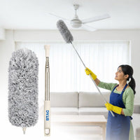 Bimla Traders Feather Duster Bendable & Extendable Fan Cleaning Duster with 100 inches Expandable Pole Handle Washable